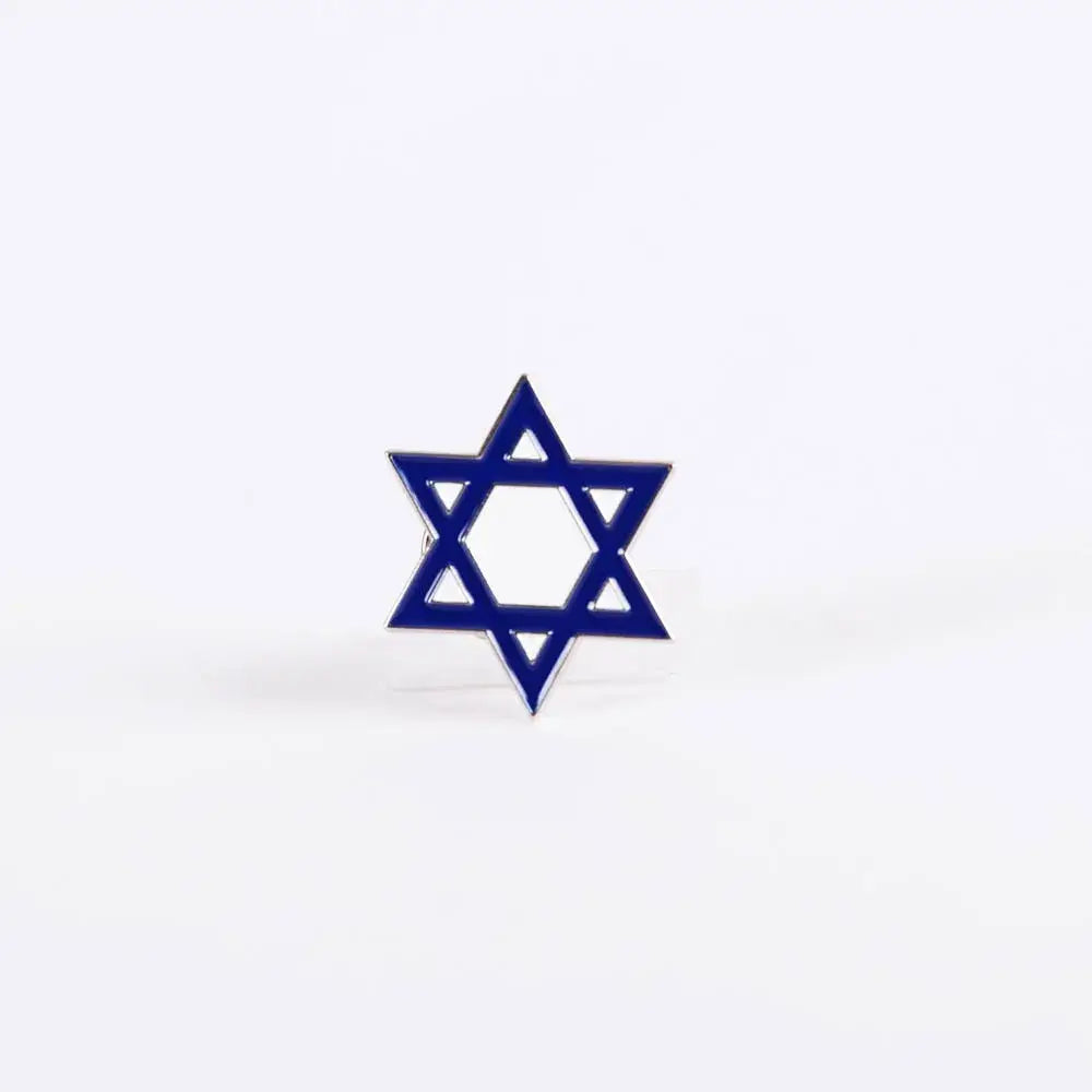 Lapel Pin Star Of David Blue & White