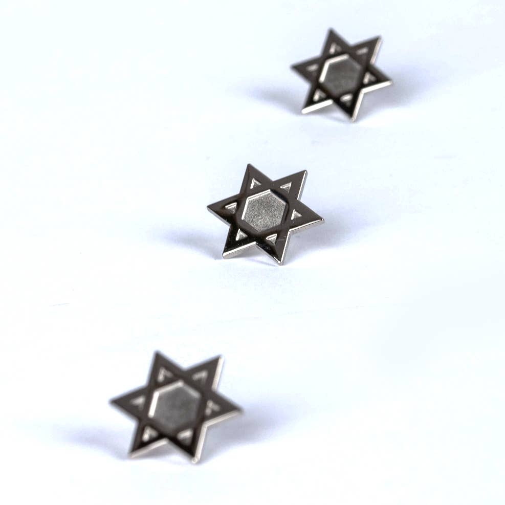 Lapel Pin Star Of David Silver
