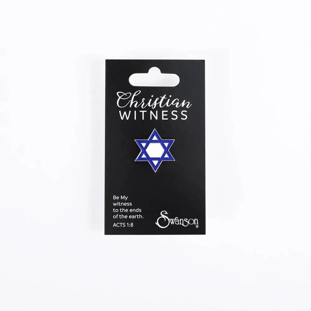 Lapel Pin Star Of David Blue & White