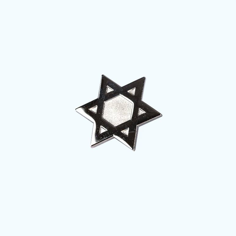 Lapel Pin Star Of David Silver