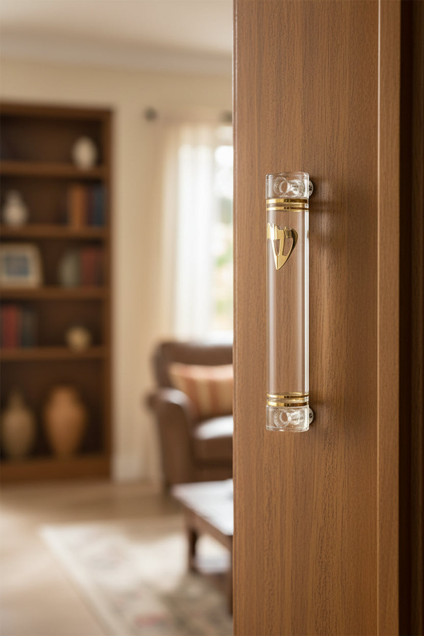 3.5"H Small Clear Lucite Rounded Mezuzah