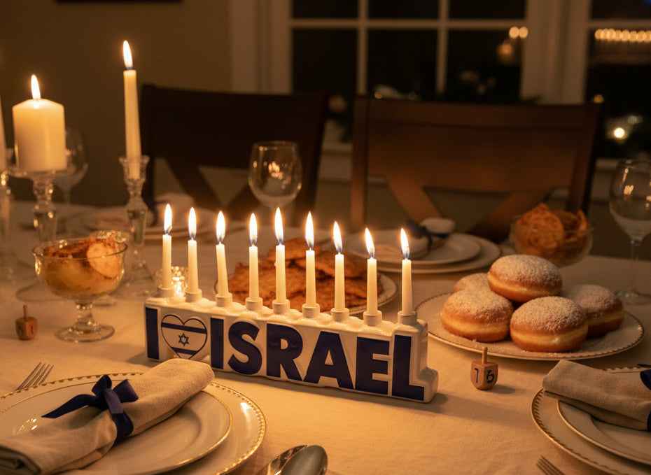 I Love Israel Hannukah Menorah