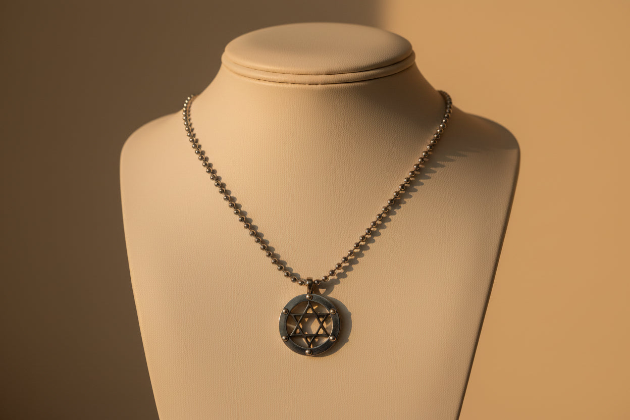 Industrial Style Star of David Necklace *product of Israel