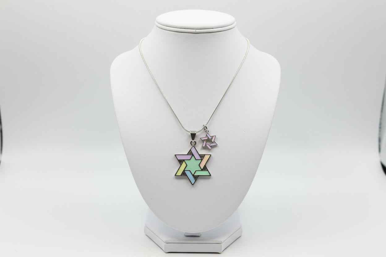 Pastel Color Star of David Necklace *Product of Israel