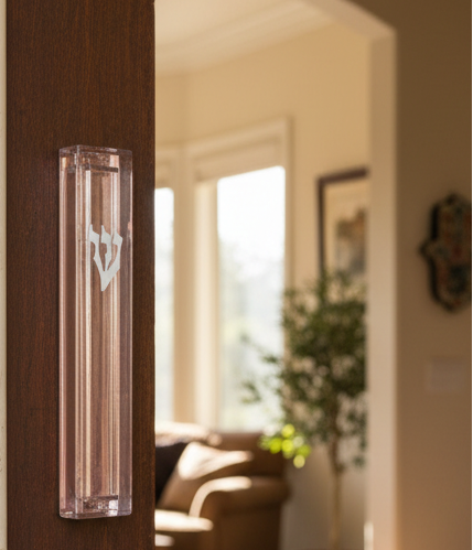 5.75" Clear Lucite Mezuzah