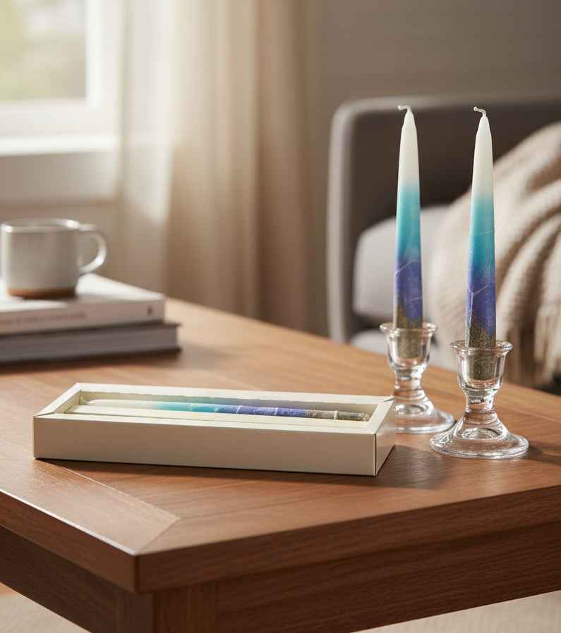Blue and Purple candle set *Product of Israel