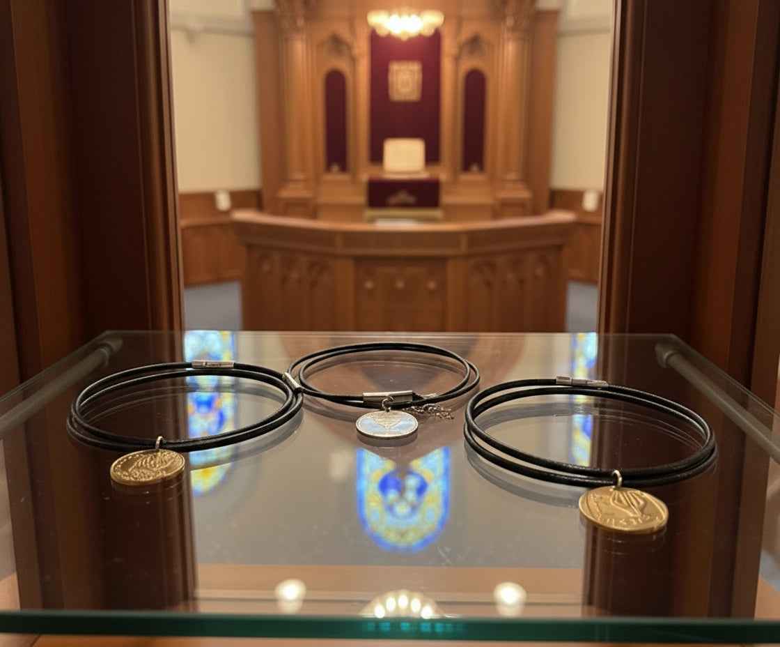 Coin Bracelet with Black Band