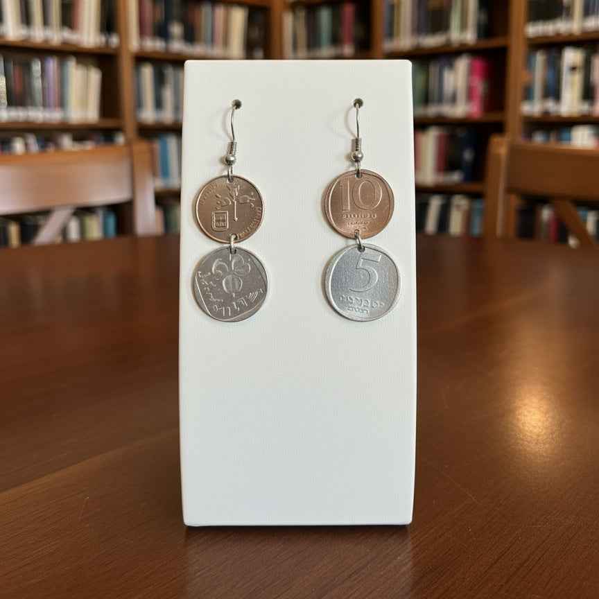 Double Coin on each side earrings