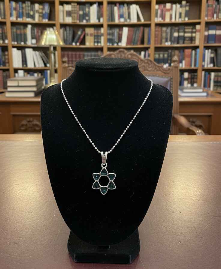 Emerald style Star of David Necklace