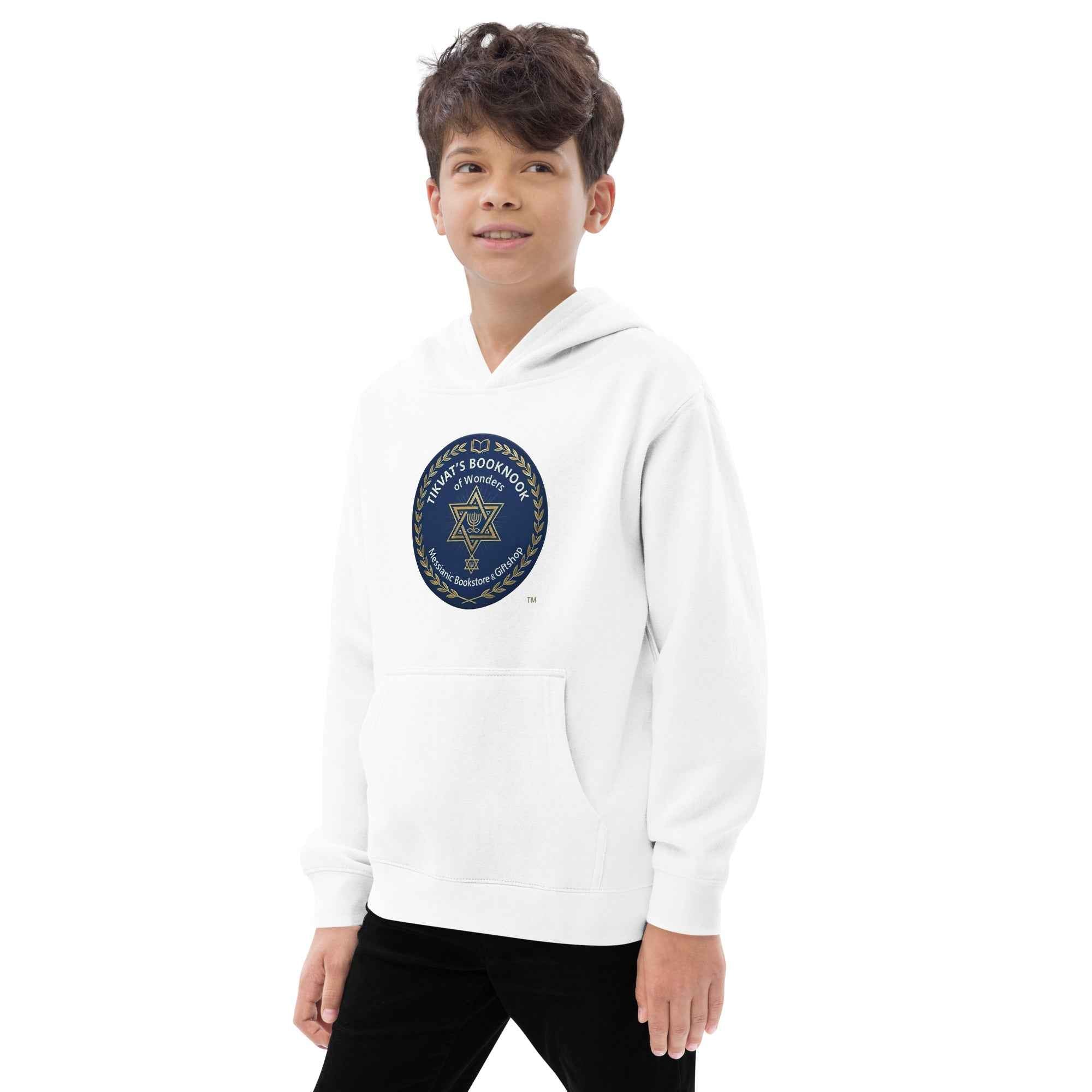 Kids fleece hoodie. *only available online.  only available to ship.