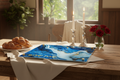 Glass Shabbat Challah Board, Blue Marble Design