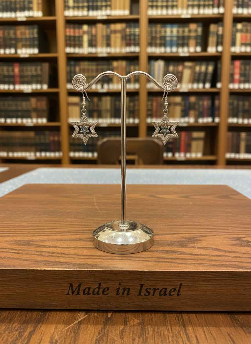 Star of David with small Star of David inside Earrings