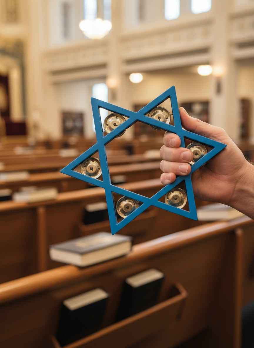 Star of David Tambourine with Art